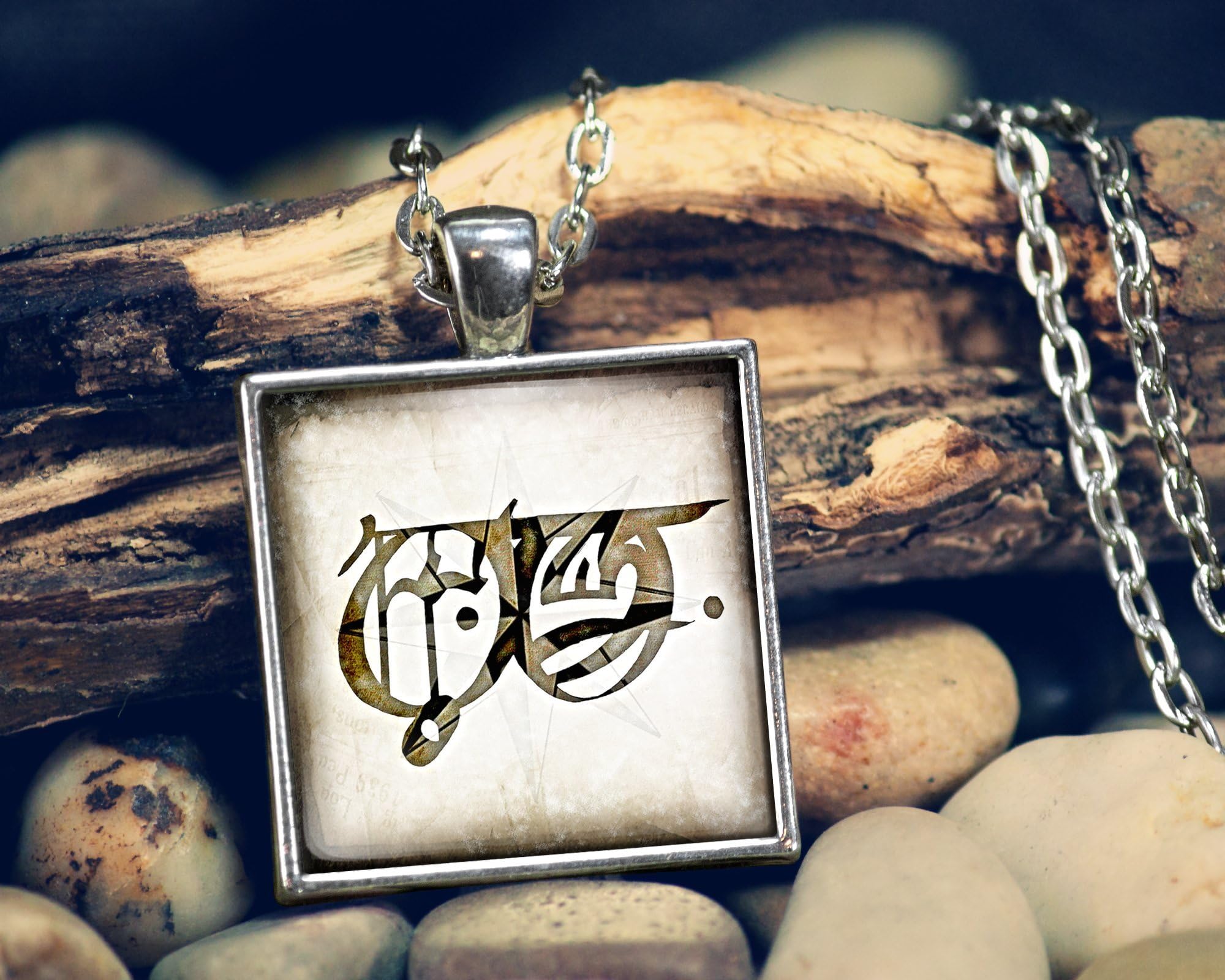 Shadowhunters inspired, True North Rune - Customizable Pendant Necklaces and Key chains - 1" round , silver or bronze