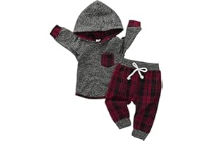SAEABY Toddler Baby Boy Clothes Infant Newborn Boy Outfit Long Sleeve Hoodie Sweatshirt Pants Fall Winter Clothes Set