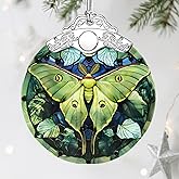 Luna Moth Ornament, Stained Glass Christmas Decorations, Christmas Ornaments for Tree, Holiday Ornament, Gifts for Moth Lovers, Holiday Party Gifts, Gift Ideas & Xmas Gift
