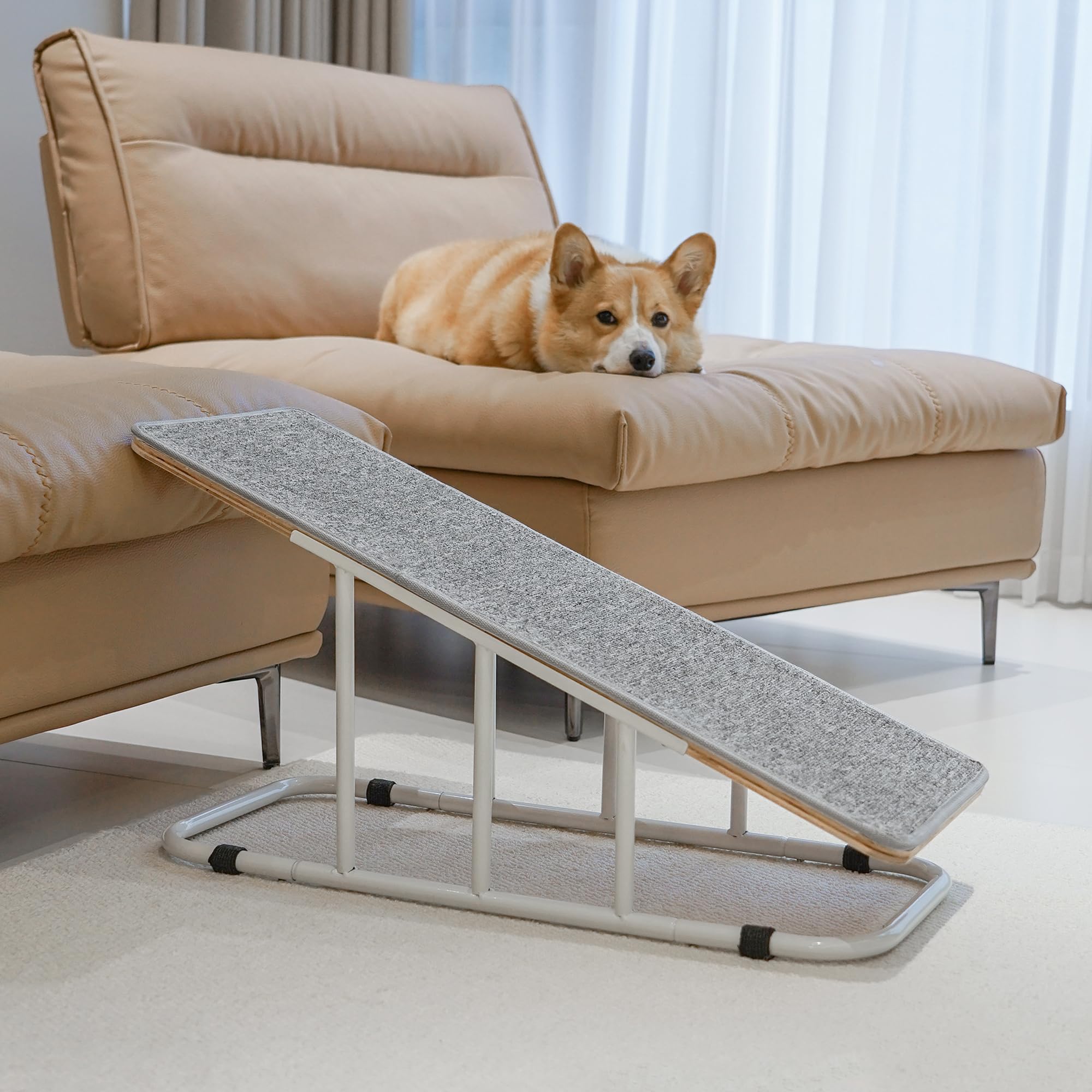 PETKARAY Dog Ramp for Bed, Indoor Dog Ramp for Couch, Dog Stairs for ...