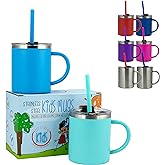 Real Deal Steel "Keep it Real Kids Mugs - 100% Lead and BPA Free Kids Coffee Mug for Hot Chocolate - Set of 2