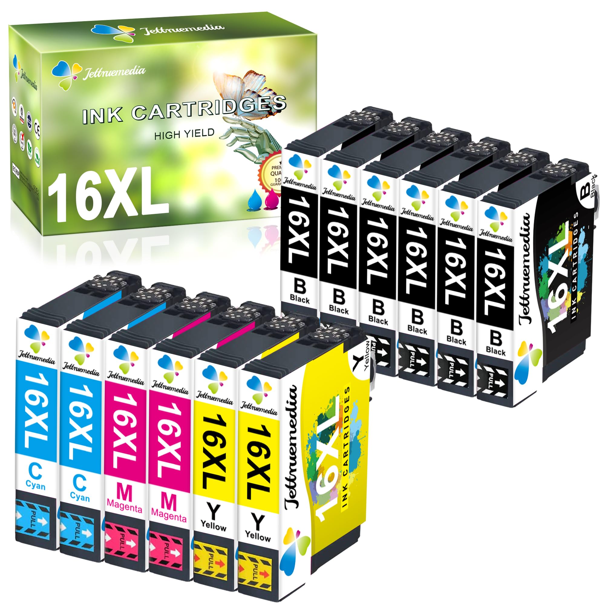 16XL Ink Cartridges for Epson 16 XL Ink Cartridges Compatible with Epson Workforce WF-2010 WF-2510 WF-2520 WF-2530 WF-2540 WF-2630 WF-2650 WF-2660 WF-2750 WF-2760 (6BK/2C/2Y/2M 12pack)