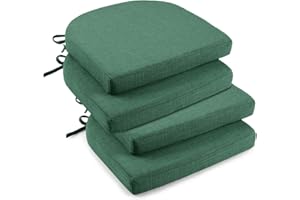 downluxe Indoor Chair Cushions for Dining Chairs, Soft and Comfortable Textured Memory Foam Kitchen Chair Pads with Ties and 