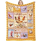 VISSTREE Cute Chicken Throw Blanket, Funny Chick Soft Fuzzy Flannel Plush Blanket, Rooster Farm Animal Gifts for Women Girls Home Bed Sofa Crib Couch Travel Soft Throws Blankets 50'' x 60''