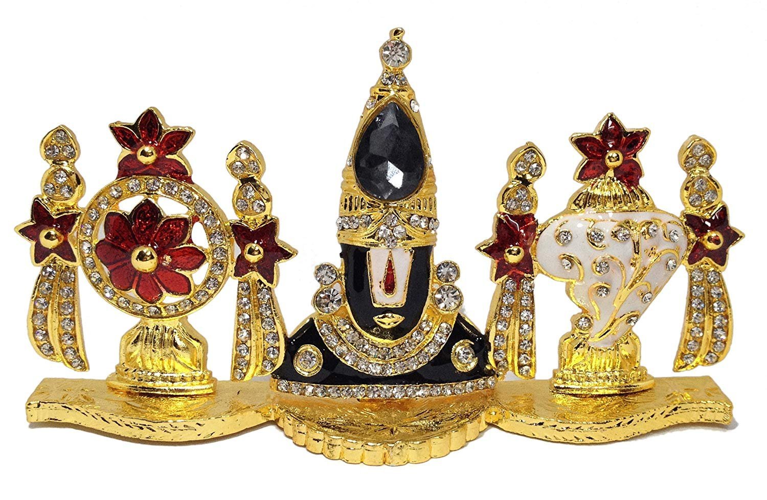 Purpledip Venkatesh Balaji Metal Statue with Shankha-Chakra (11377)