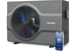 Varpoolfaye Inverter 120000 BTU Swimming Pool Heat Pump Electric Pool Heater For Inground Pool Heater 220V 33000 Gallon Heating or Cooling WiFi Control Schedule