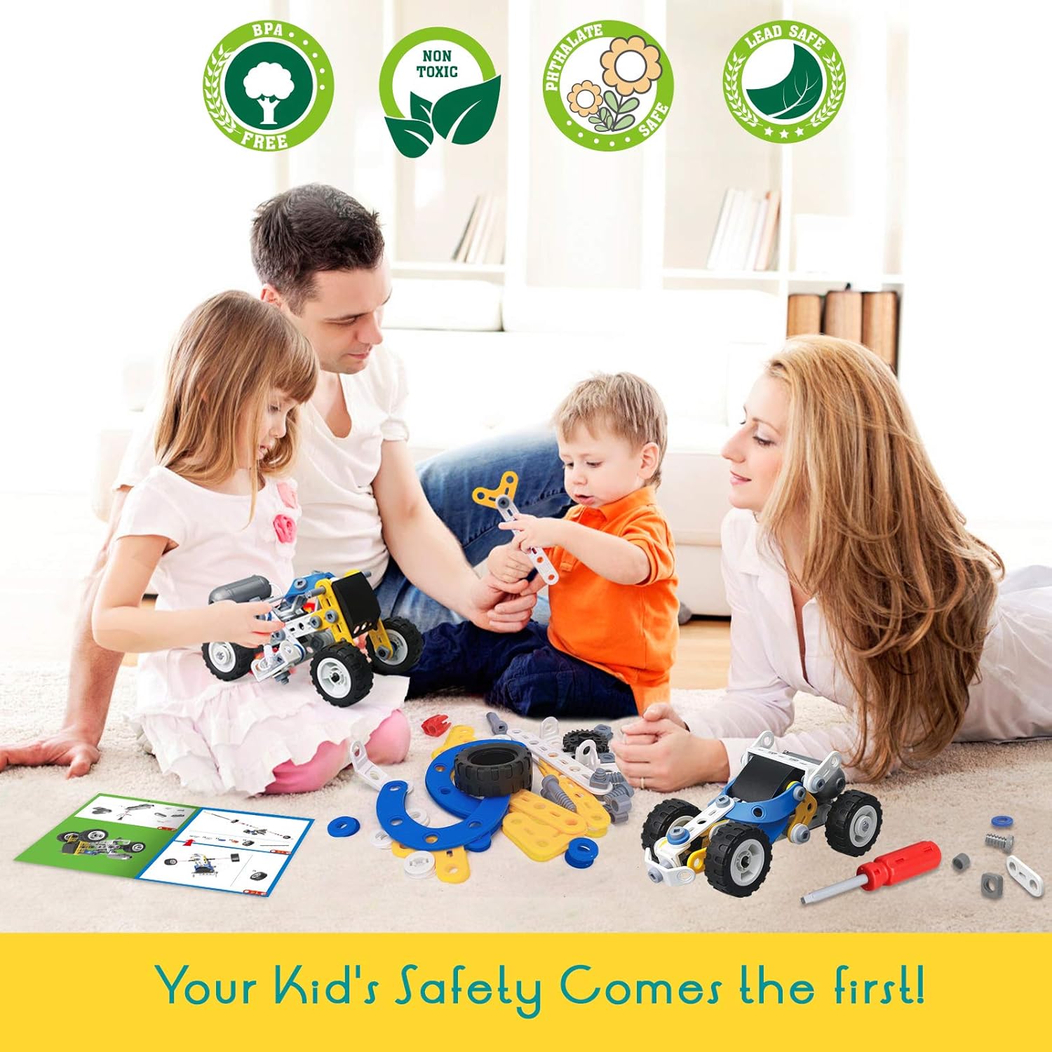 Hoogar Erector Set for Kids, Creative Birthday Gifts for Age 6 7 8 9 10+ Year Yr Old Boys Girls, Building Toys kit, 10-in-1 STEM Educational Toys Engineering Toys Electric Power Building Blocks: Toys & Games