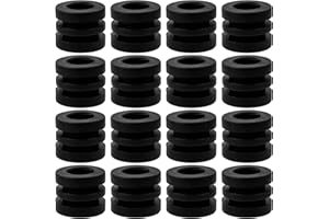 Kisangel 16pcs Rubber Foosball Bumpers, Foosball Table Parts Bushings Replacement, Football Gasket Table for Washer Pads