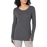 Mod-O-Doc Women's Washed Cotton Modal Thermal Long Sleeve Crew Neck Tee