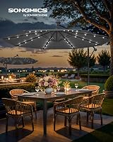 SONGMICS Cantilever Garden Parasol Umbrella 3m with Base Grey GPU118G01V1 view 2