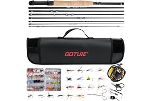 Goture 5/6wt 9ft Fly Fishing Rod and Reel Combo, 8-Sections Starter Fly Rod and Reel Kit with Waterproof Storage Bag, 5/6 Pre