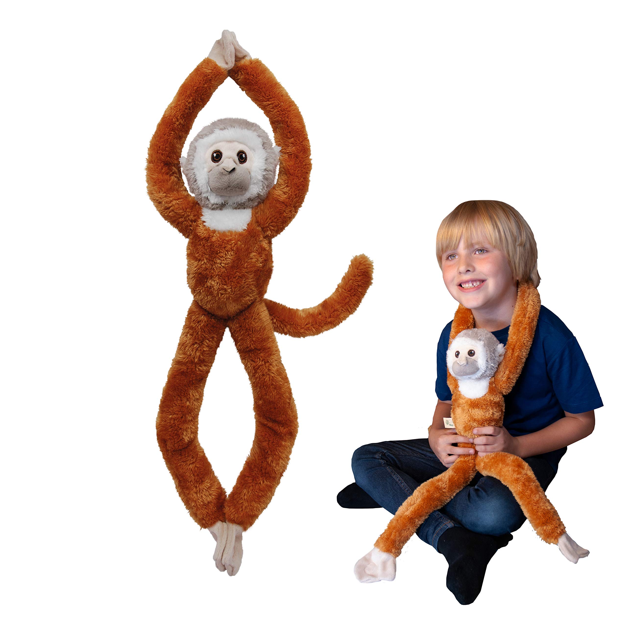 Deluxebase EcoBuddiez Tree Huggers - Squirrel Monkey from 72cm Hanging Soft Toy made from Recycled Plastic Bottles. Eco-friendly soft and cuddly plush toy and perfect cuddly gift for kids.
