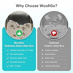WoofiGo Enclosed Stainless Steel Cat Litter Box