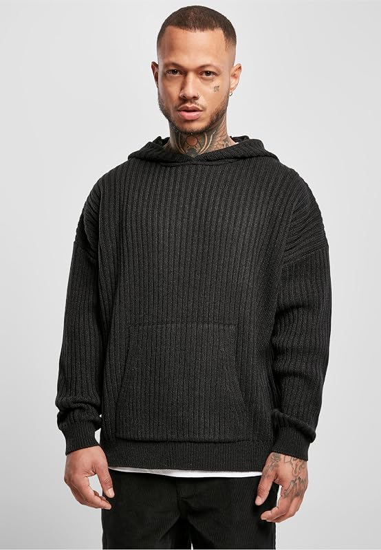 Capuz de malha masculino, preto, S