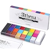UCANBE Athena Face Body Paint Oil Palette, 20 Colors Large Black White Professional Flash Tattoo Halloween SFX Party Artist Costume Festival Stage Cosplay Full Size Makeup Painting Kit 168g