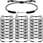 Tondiamo 24 Pcs Jesus Cross Bracelets Bulk for Woman Adjustable Cross Bracelets Inspirational Birthday Gifts Religious Accessories