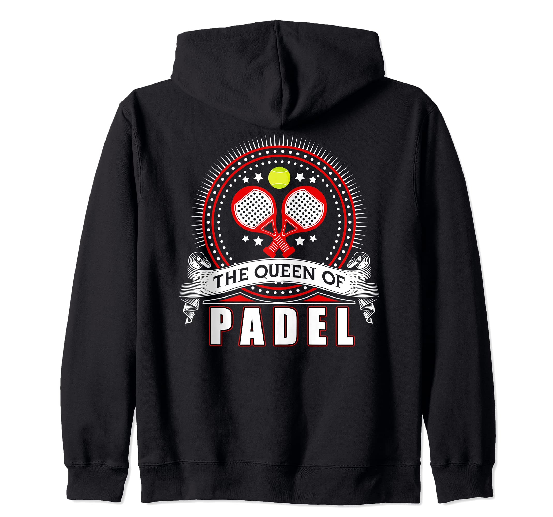 Padel Tennis Ribbon with rackets and ball sport and hobby Zip Hoodie