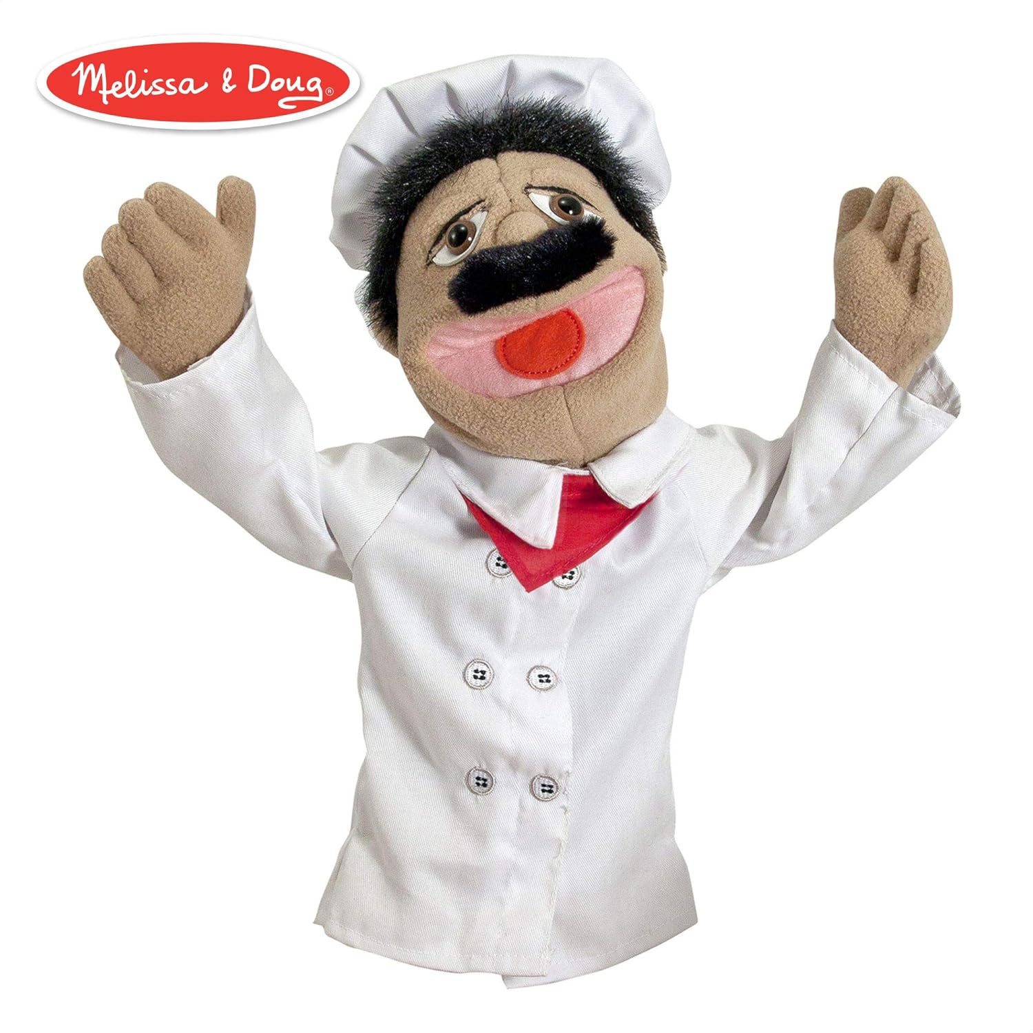 Melissa Doug Chef Puppet With Detachable Wooden Rod Puppets Puppet Theaters Animated Gestures Inspires Creativity 15 H X 5 W X 65 L - 