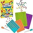 Gummy Bear & Worm Silicone Candy Molds, 4 Pack Set - Nonstick Trays with 2 Droppers for Chocolate, Ice Cubes, BPA-Free -Makes up to 62 Candies -Summer Camp Birthday Gift