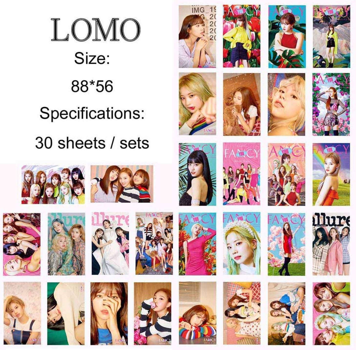 chungeng Exquisite Kpop Twice [ Fancy You ]& [ Summer Nights ] Photo Postcard Support Lomo Cards Set New Album Collective Photocard Poster Gift for Fans, 30PCS(1.Twice)(None Twice)