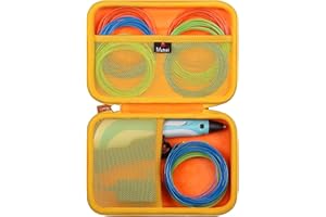 Mchoi Hard Case Compatible with SCRIB3D P1 Advanced / MYNT3D Super Professional Printing / 3Doodler Flow / PIKA3D PRO 3D Printing Pen, Case Only (Orange)