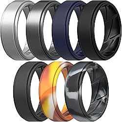 ThunderFit Silicone Wedding Rings for Men, Airflow