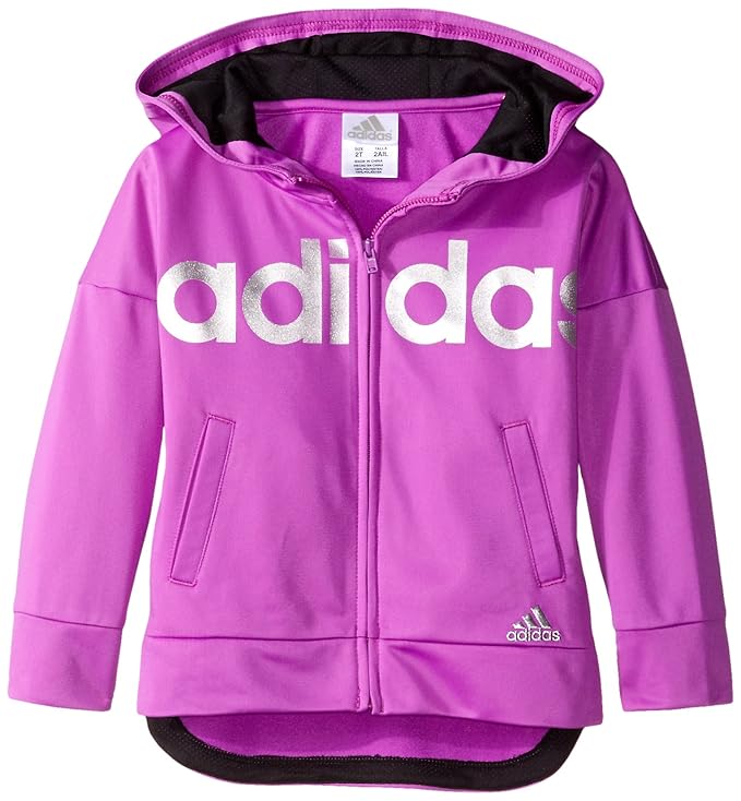 Buy Adidas Little Girls' Zip Hooded Jacket, Purple, 6 at Amazon.in