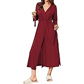 Ekouaer Women's Robe Long Waffle Knit Bathrobe Lightweight Soft Kimono Robes Loungewear S-XXL