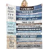 Soft Throw Blanket Sister Gift - Perfect for Sister, Mother's Day, Christmas & Valentine's Day (50x60)