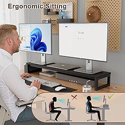 LAND·VOI Dual Monitor Stand Riser,41.5'' Long
