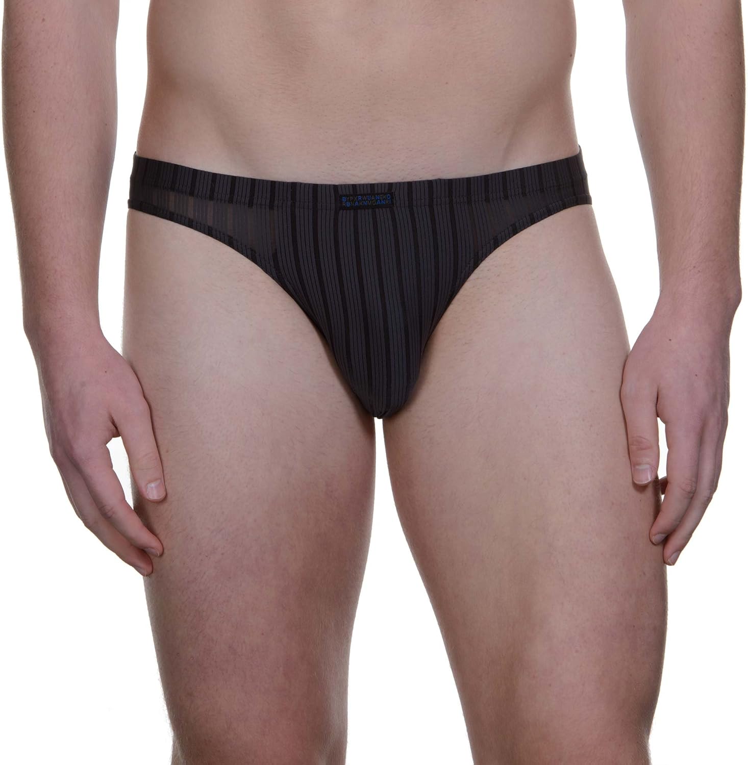 bruno banani Herren Tanga Hallucination Slip, Grau (anthrazit Stripes