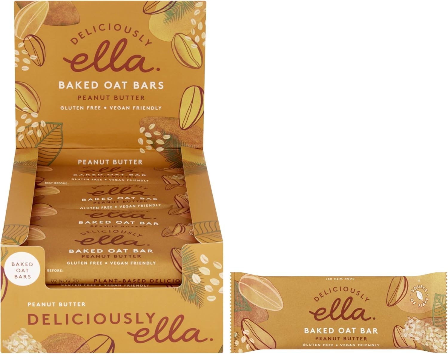 Deliciously Ella Peanut Butter Oat Bar, GlutenFree, Vegan Friendly