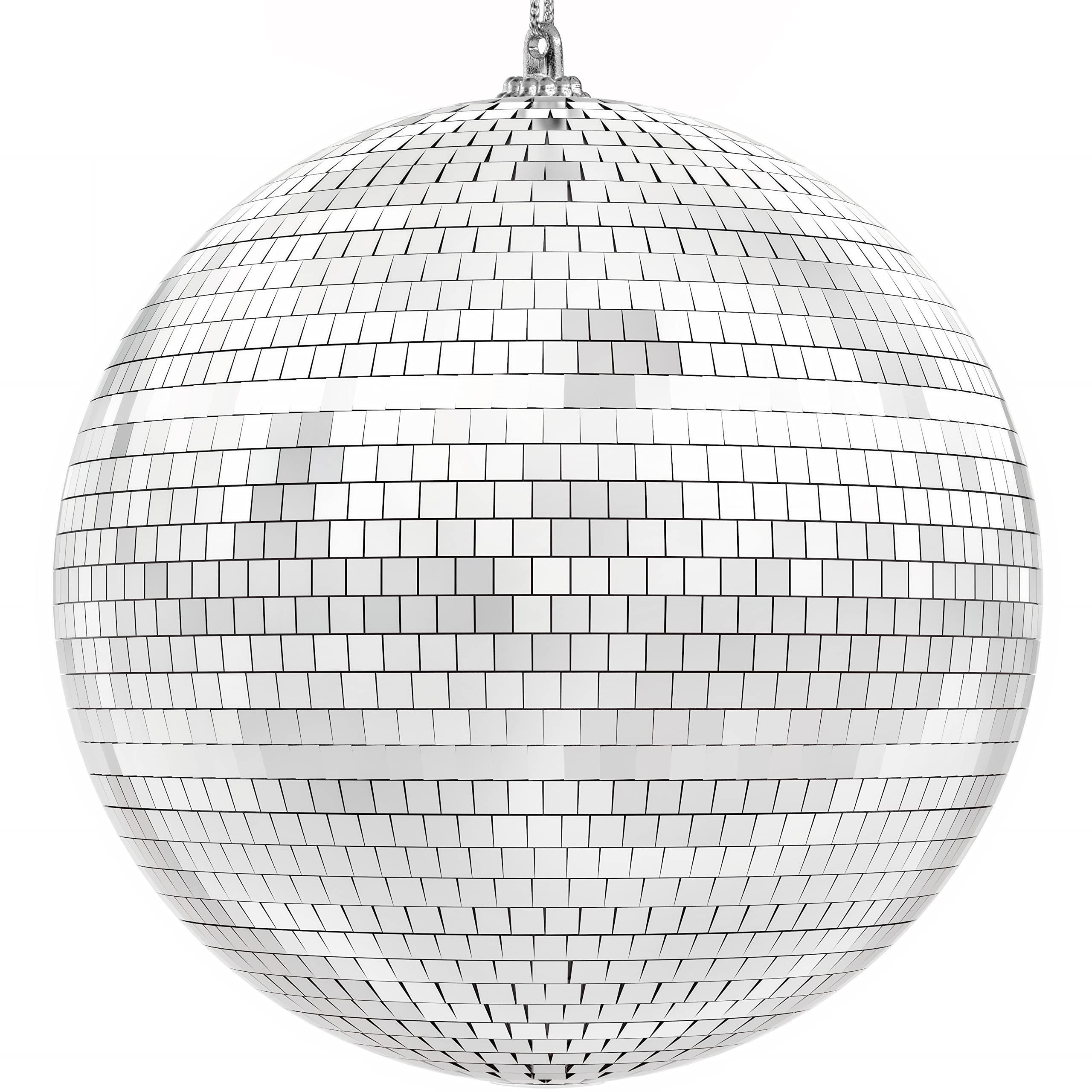 Photo 1 of The Dreidel Company Mirror Ball 8" Inch with Attached String for Hanging Ring, Reflects Light, Party Favor (Single)
