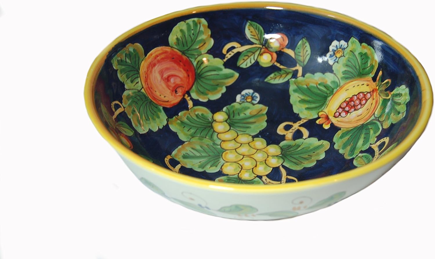 Frutta Blu Hand Painted Italian Ceramic Large Serving Bowl