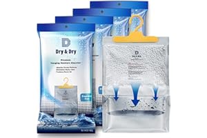 Dry & Dry 4 Pack Premium Moisture Absorbers for Home, Basement & Bedroom - Small Dehumidifiers