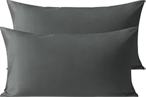 Organictune Pillow Cases King Size Set of 2 Microfiber Pillowcases Shrinkage and Fade Resistant Pillow Covers with Envelope Closure(Dark Grey,20x36 Inches)