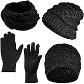 Winter Women Beanie Hat Scarf Gloves Headband Set Warmer Knit Hats Scarf Touchscreen Gloves Crochet Headband Winter Gifts