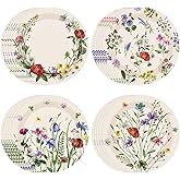 Sunnyray 80 Pcs Wild Floral Party Plates 7 in Spring Wild Flower Disposable Dessert Dinner Paper Plates Dinnerware for Wedding Birthday Tea Party Bridal Baby Shower Supplies(Classic Style)