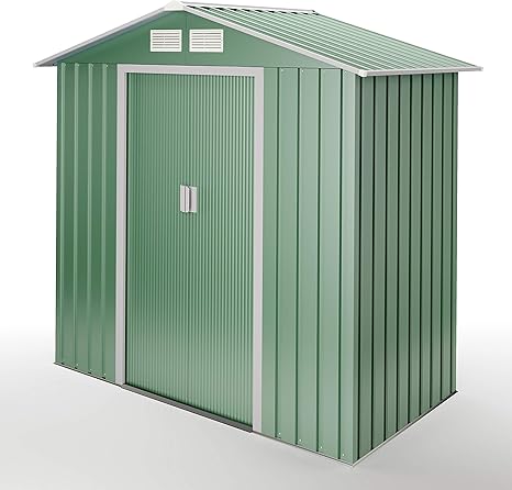 wasabi light green caseta de jardin metalica verde 2 2 m2 194x110x188cm garantia 10 anos