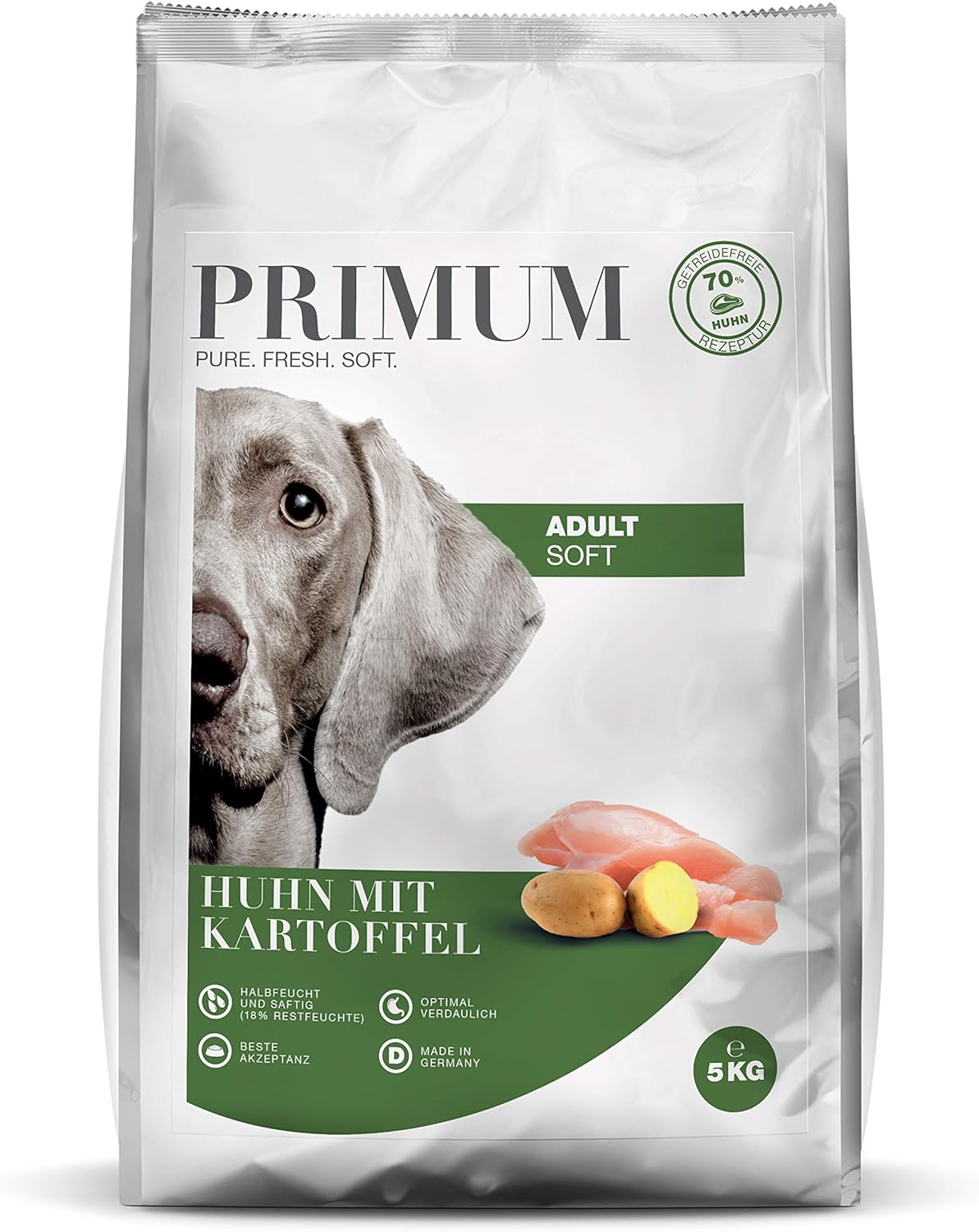 Trockenfutter halbfeucht, Huhn: Für erwachsene Hunde von Primum 1