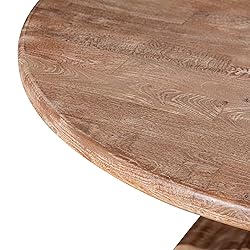 World Interiors Mango Wood Round Dining Table In
