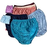 INDY DIY CRAFT 6 Pcs Vintage Nylon Panties Waist 26-36" for Men Womens Full Cut Briefs Hips stretch up to 42 Comfort Underwear Breathable Multi