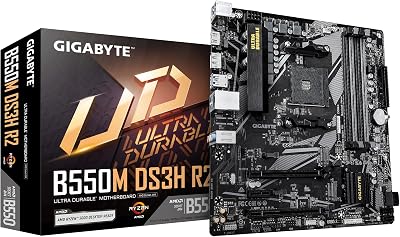 Gigabyte B550M DS3H R2 Motherboard AMD Ryzen 5000 5+3 VRM 4733MHz DDR4