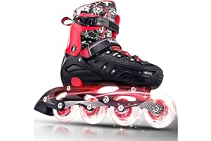 Kuxuan Skates Inline Skates for Kids and Adult, Adjustable Fun Illuminating Skates for Girls, Boys, Women and Men Outdoor and Indoor Beginners