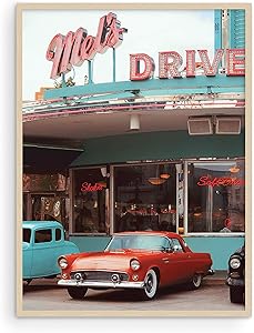 Wall Art Vintage Car 90s Posters - By Haus and Hues | Retro Car Wall Decor Retro Posters for Room Aesthetic | Posters for Room Aesthetic Vintage Wall Decor and Vintage Wall Art | UNFRAMED 12” x 16”
