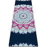 nuveti Yoga Mat Print Extra Thick TPE Non Slip Fitness Exercise Mat with Carrying Bag,72