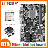 Lodokdre B75PE 12 PCIE Mining Board LGA1155 DDR3 MSATA CPU Fan view 6
