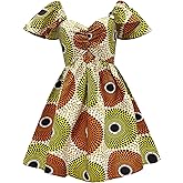 DOAFRIAFRI African Print Dress Ankara Wax Short Sleeve Dresses