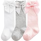 BQUBO Baby Knee High Socks Newborn Infant Toddler Kids Socks Girls Uniform Leggings Dress Sock Long Cotton Stockings