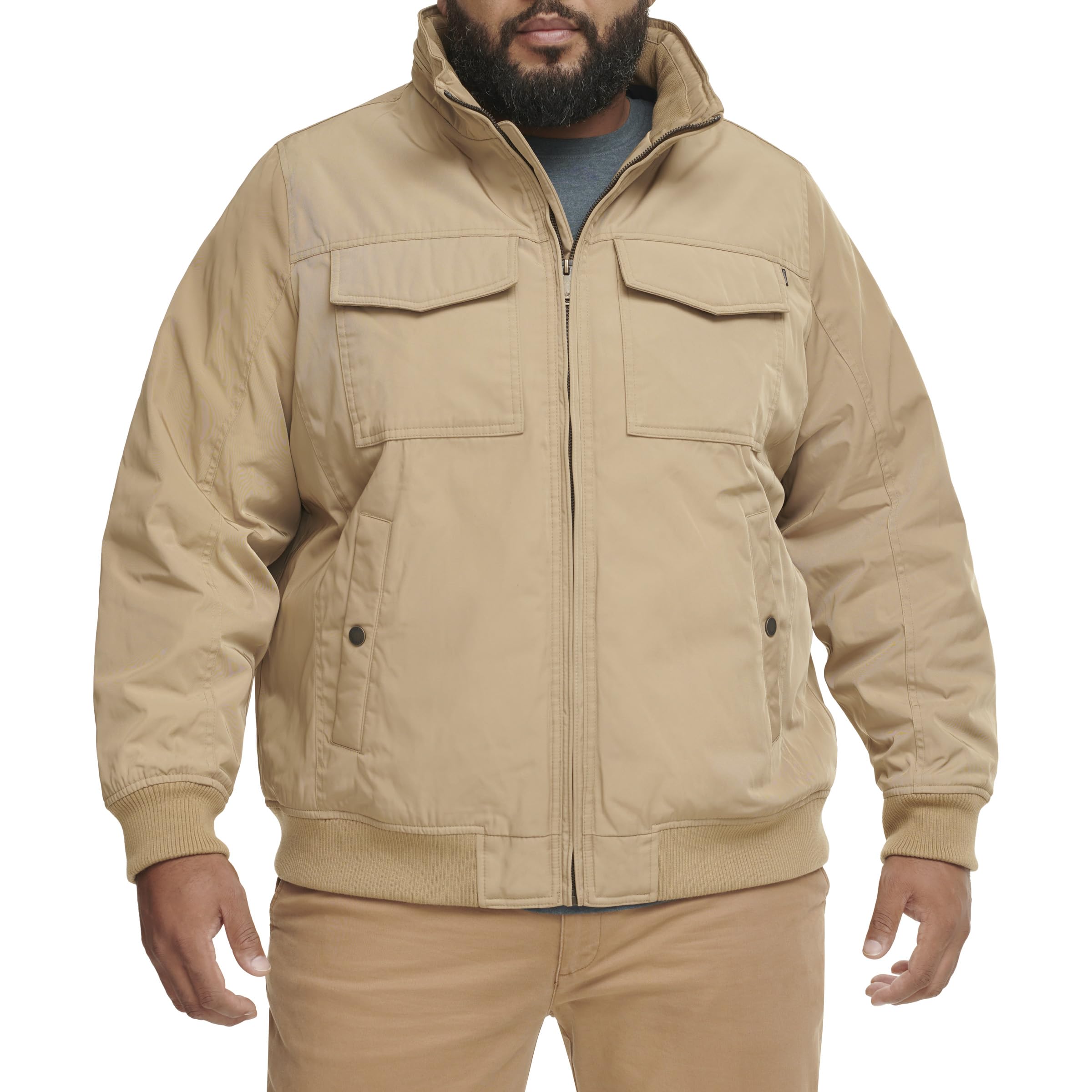 Dockers Men’s Quilted Lined Flight Bomber Jacket, Harvest Gold, 2X